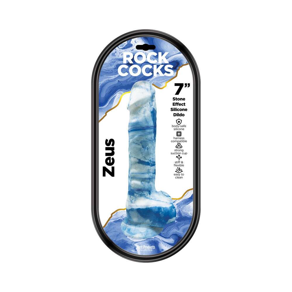 7 inch Dildo by Hott Products in Blue shown for use by Her or Him
