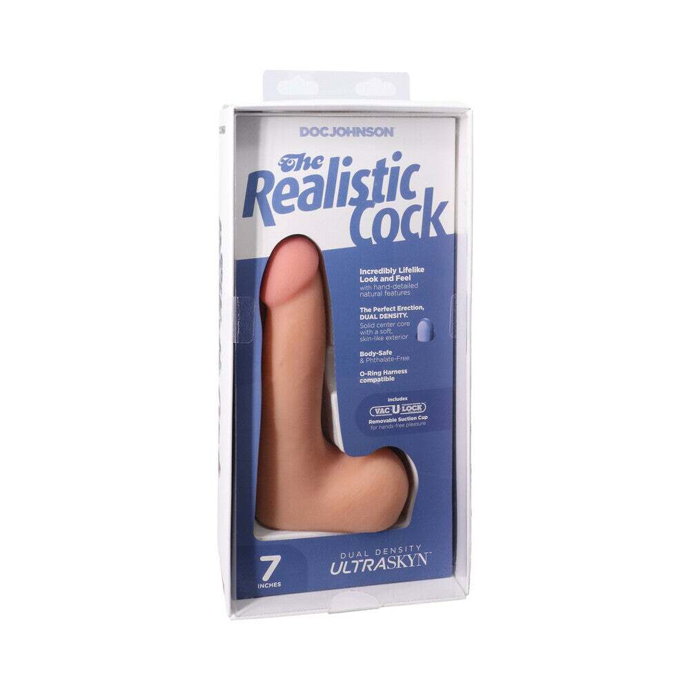 7 inch Dildo by Doc Johnson in Vanilla Ivory Beige shown for use by Her or Him