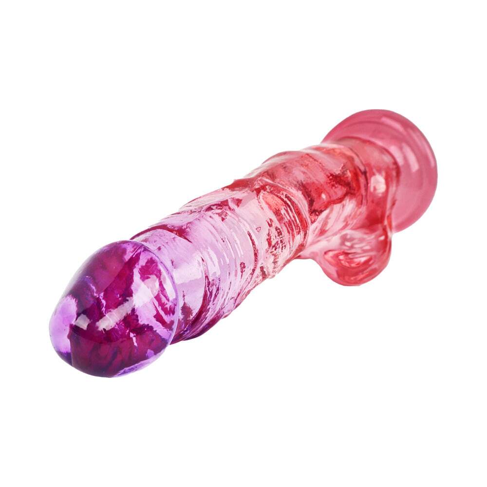 9.5 inch Dildo by Adam & Eve in Multi-Color,Hot Pink Magenta Fuchsia,Purple shown for pegging Her or Him
