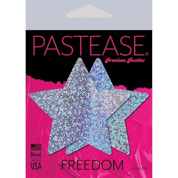 Wearing Stars Silver Glitter nipples covers by Pastease can be fun and sexy!
