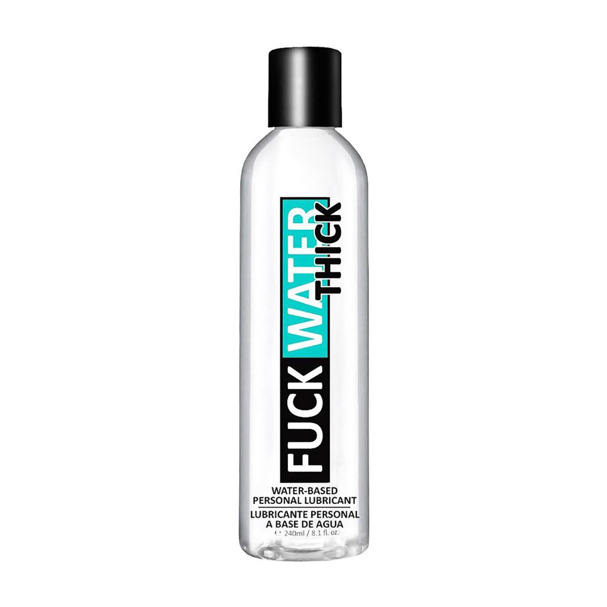 Bottle of  Organic Lube Fuck Water showing clean, plant-based formula