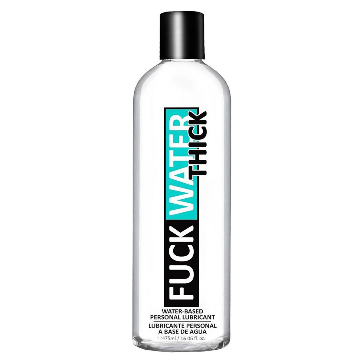 Bottle of  Vegan Lube Fuck Water showing plant-powered formula