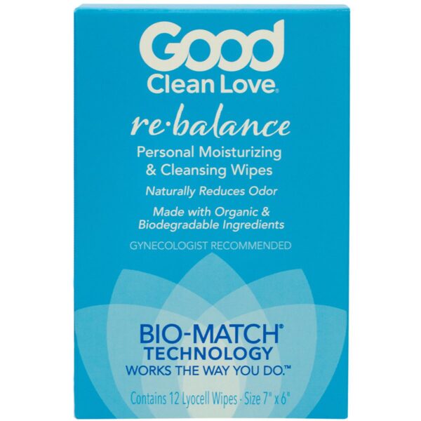 Good Clean Love Rebalance Cleansing Wipes 12 ct. intimate cleansers and personal cleansing care by Good Clean Love.