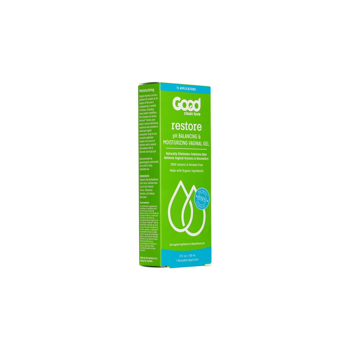 Best plant-based Good Clean Love Restore Moisturizing Lubricant 2oz personal lubricant by Good Clean Love on sale at herVibrators.com.