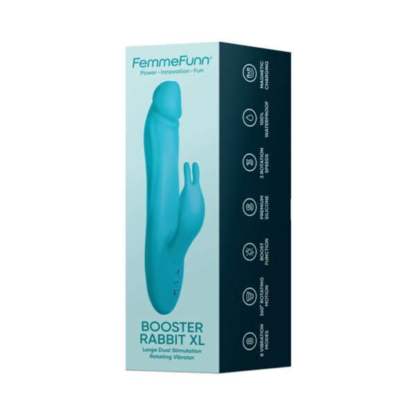 Buy a FemmeFunn Booster Rabbit XL Turquoise vibrator.