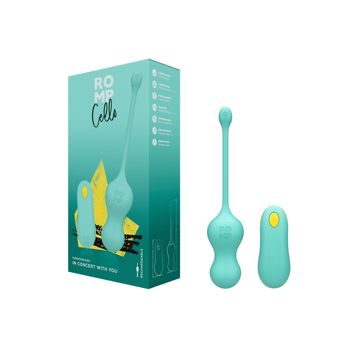 Buy a ROMP Cello Vibrating Egg  Aqua vibrator.