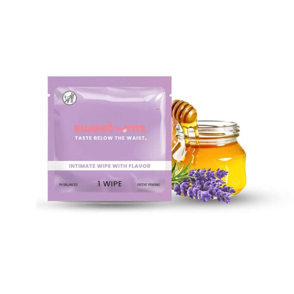 Sweetums Individual Wipes Honey Lavender intimate cleansers and personal cleansing care by Sweetums.