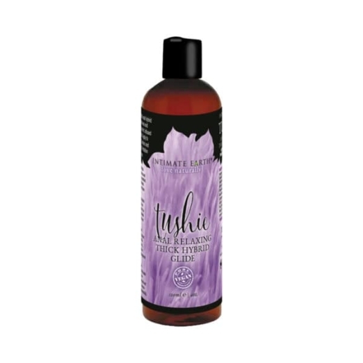 A top choice for Vegans, Intimate Earth Tushie Hybrid Anal Relax Glide 4 oz. personal vegan lubricant by Intimate Earth is for sale at herVibrators.com.