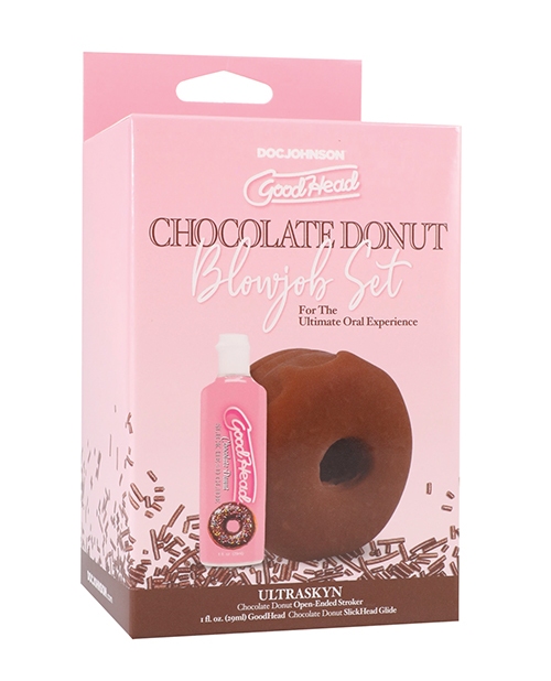 Shop GoodHead - Chocolate Donut Blowjob Set Includes Stroker & Slick Head Glide - 1 oz Bottle Choc. online