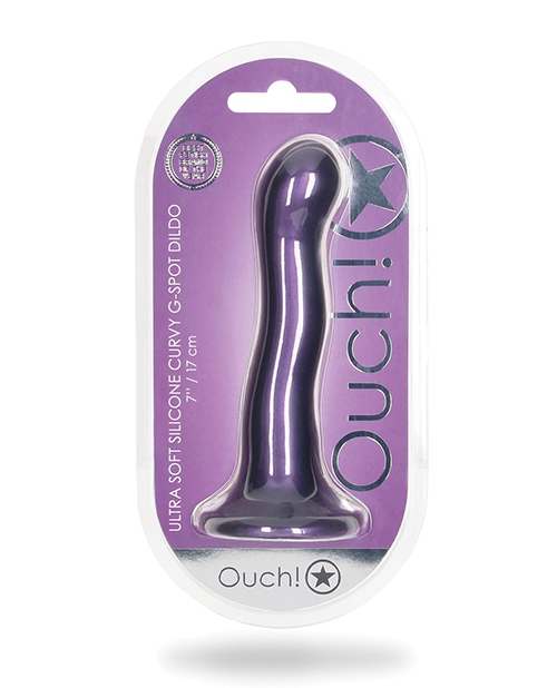 Shop Shots Ouch 7" Curvy G-Spot Dildo - Metallic Purple online