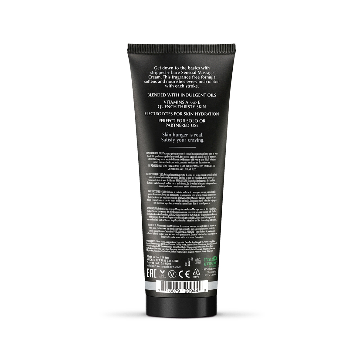 Buy Wicked Massage Cream Stripped Bare 4oz intimate moisturizer for her.