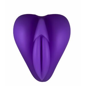 Purple Banana Pants vibrator Lippi by shown in hand for scale