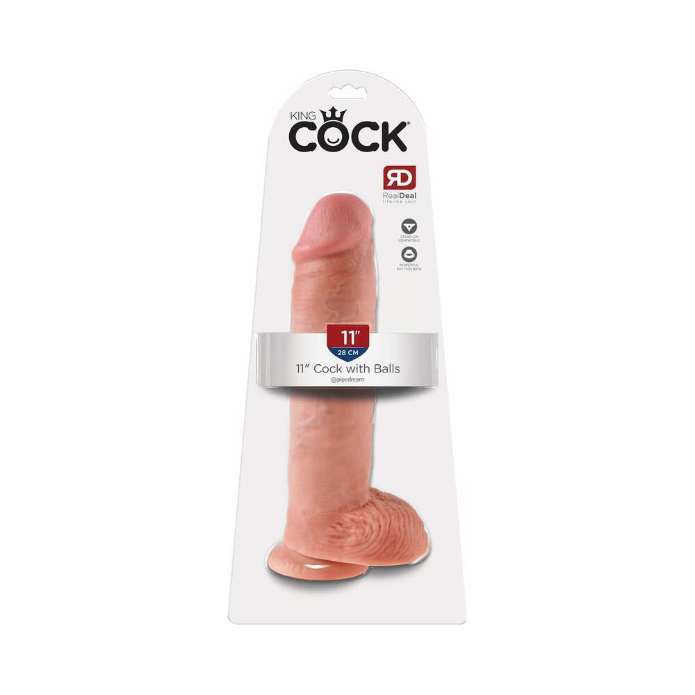 11 inch Dildo by Pipedream in Vanilla Ivory Beige shown for use by Her or Him
