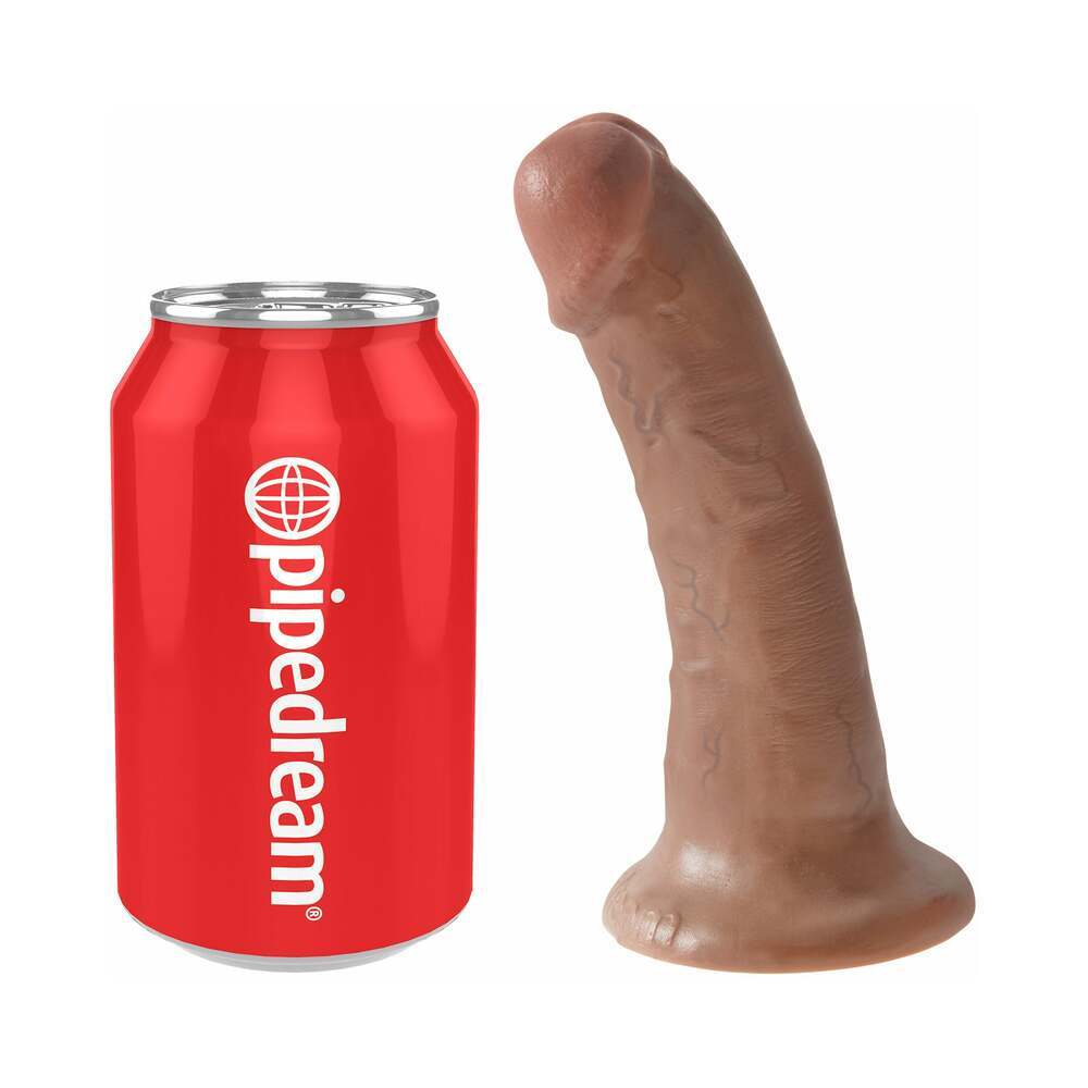 6 inch Dildo by Pipedream in Tan Light Brown Mocha shown for pegging Her or Him