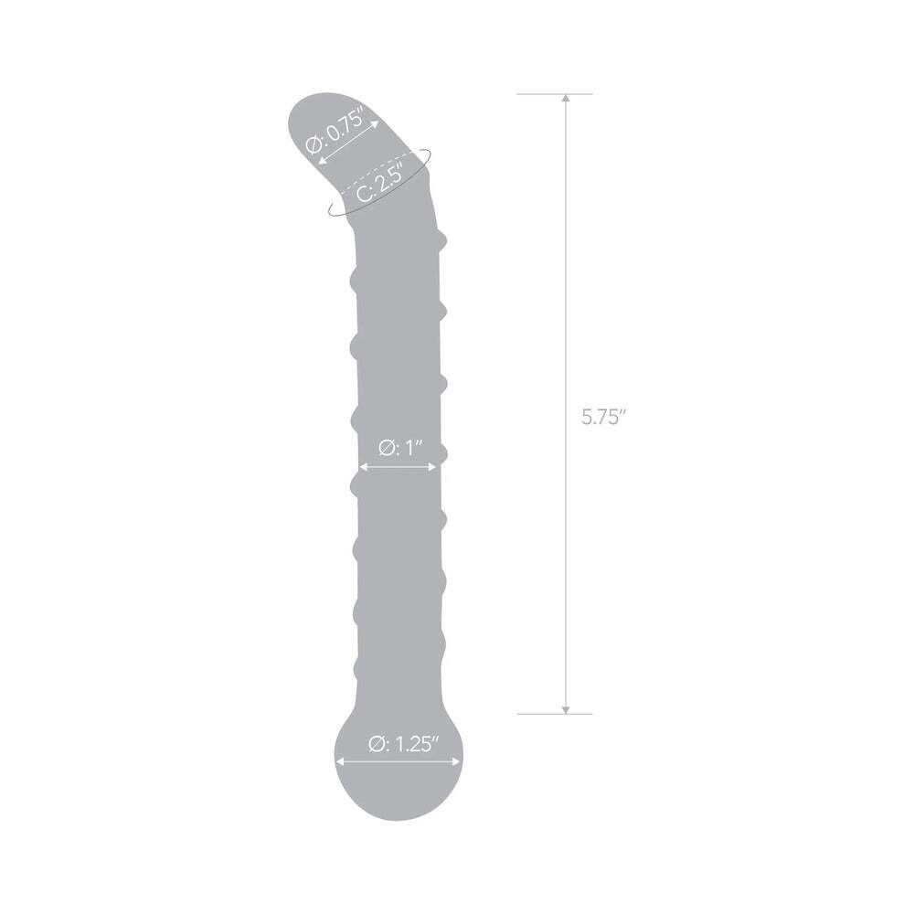 6.5 inch Dildo by Electric Eel in Clear displayed for pegging Him or Her