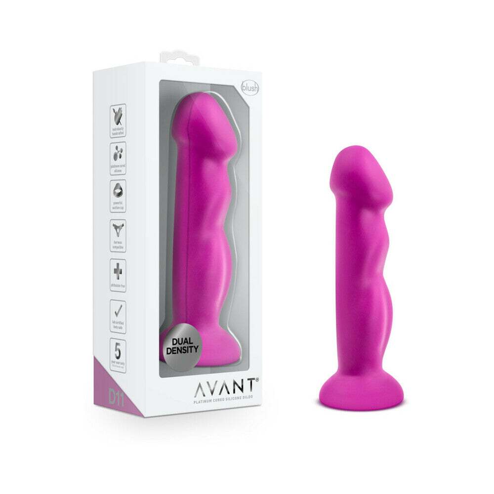 8 inch Dildo by Blush in Hot Pink Magenta Fuchsia shown for use by Her or Him