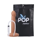 Dildo by Tantus in Tan Light Brown Mocha shown for use by Her or Him