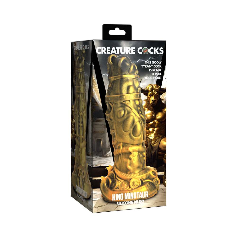 Dildo by XR Brands in Gold shown for use by Her or Him