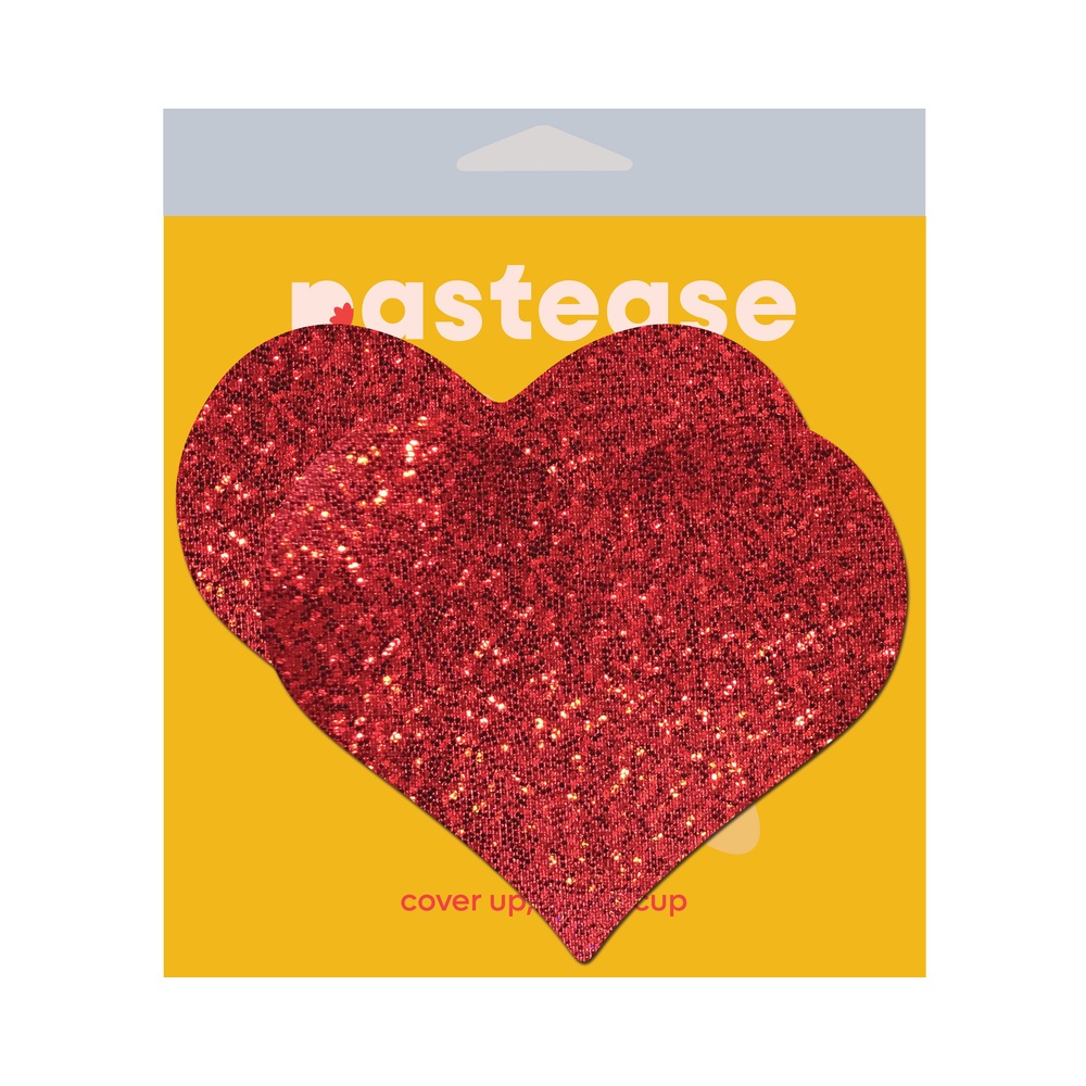 Wearing Heart Glitter Red Breast Covers nipples covers by Pastease can be fun and sexy!