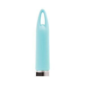 VeDO vibrator Lasso Rechargeable Turq shown in hand for scale