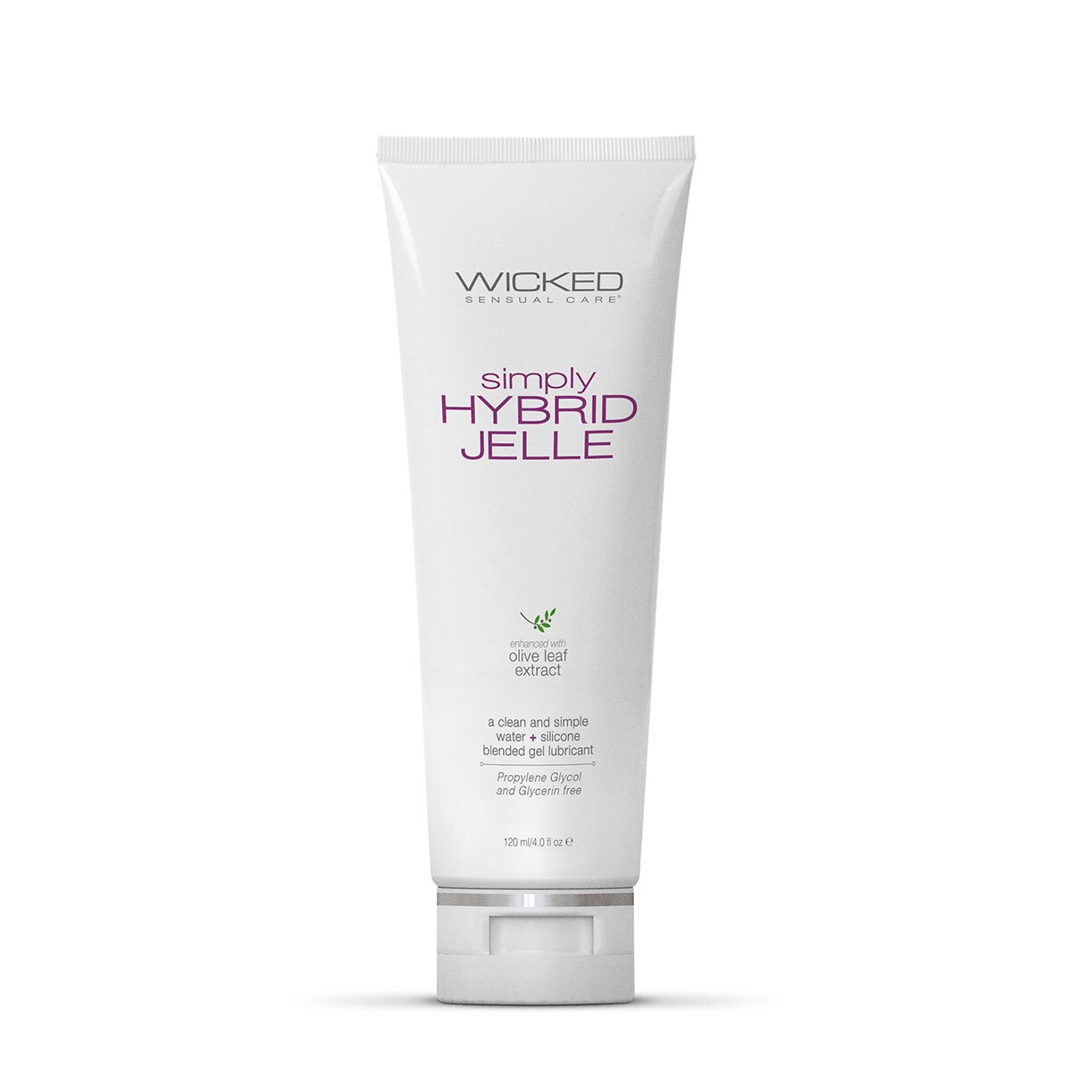 Bottle of  Water Based Lube Wicked Sensual Care showing clean, lightweight formula