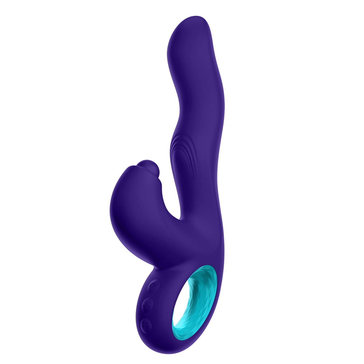 Purple Femme Funn vibrator Klio shown in hand for scale