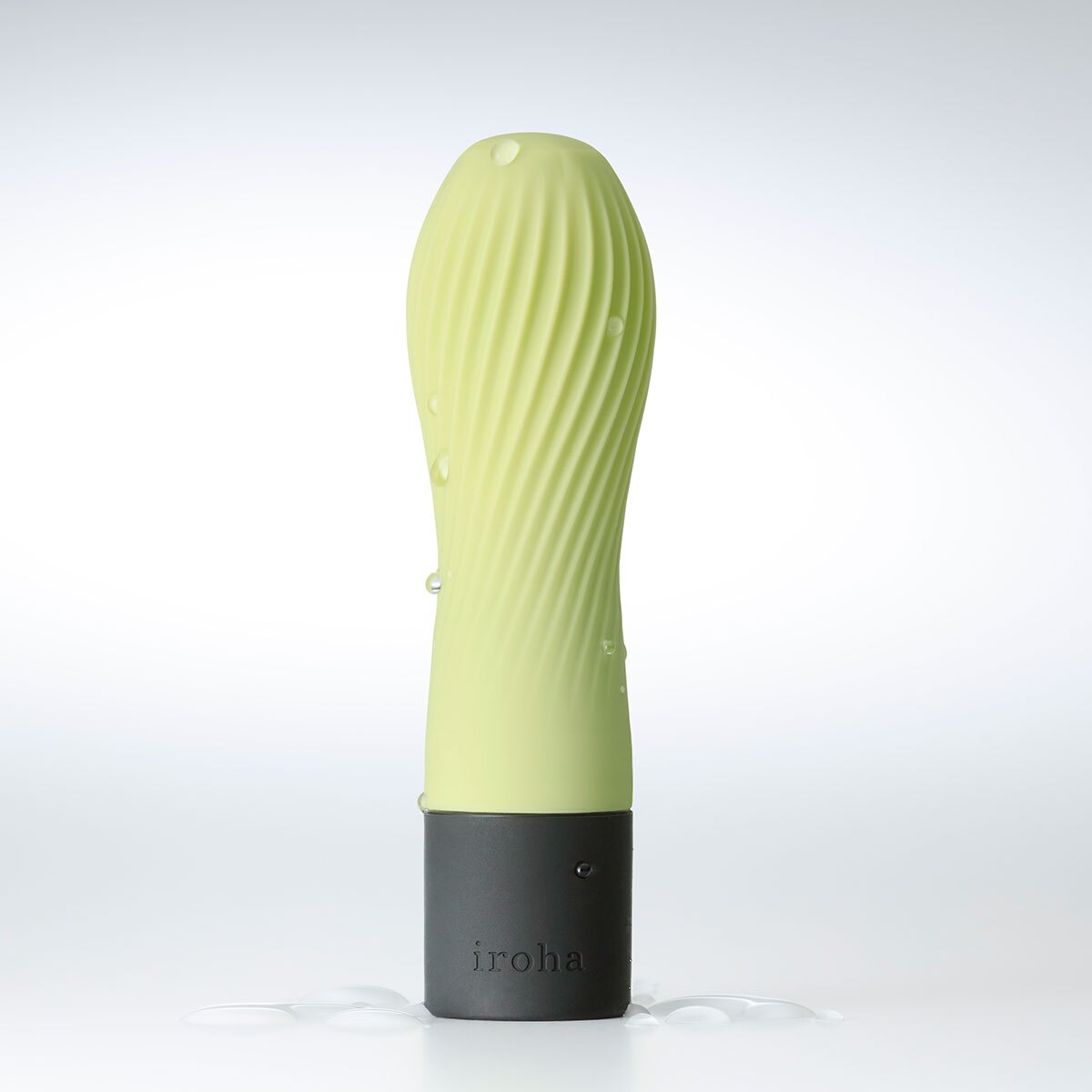 TENGA vibrator iroha Zen Matcha shown in hand for scale