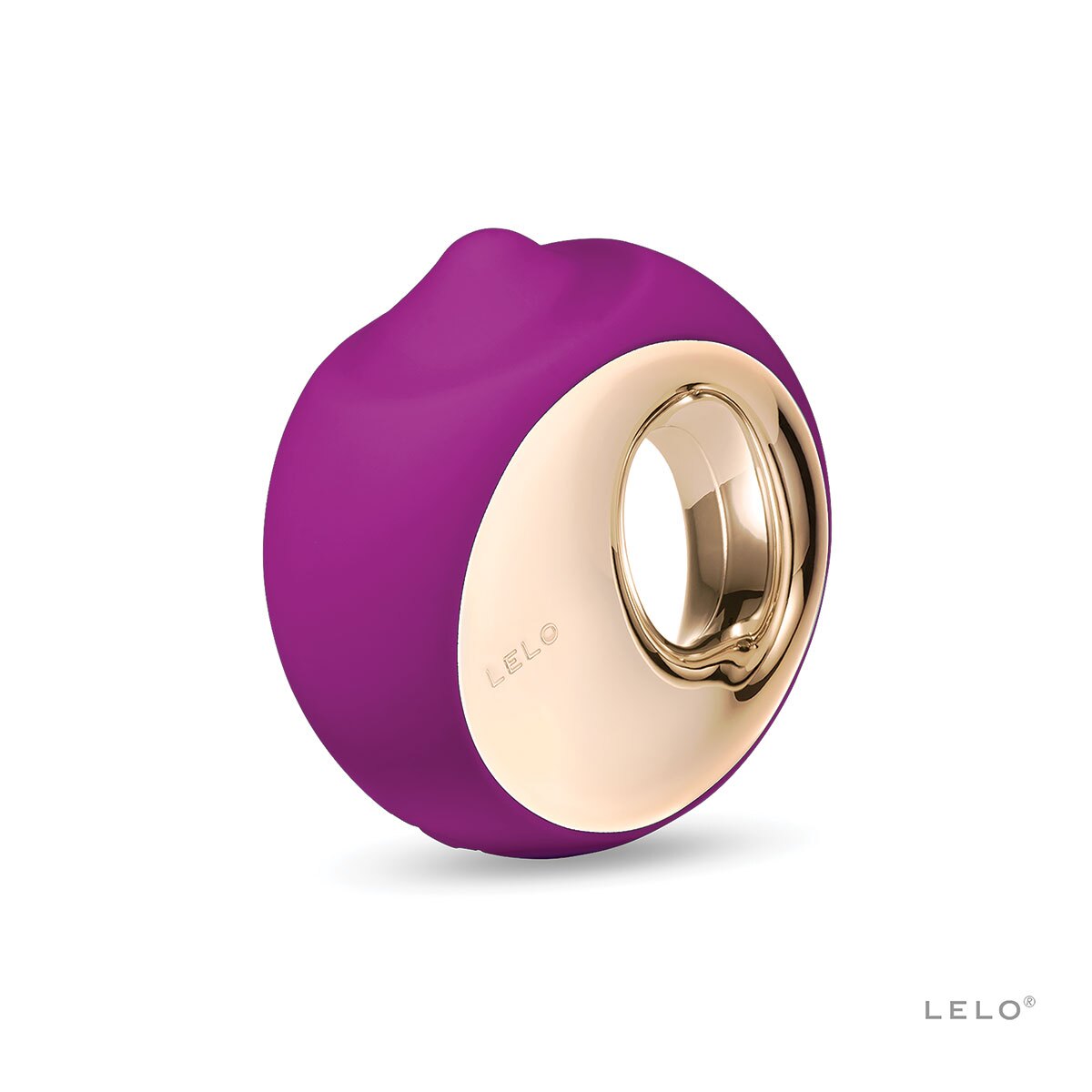LELO vibrator Ora 3 Deep Rose shown in hand for scale
