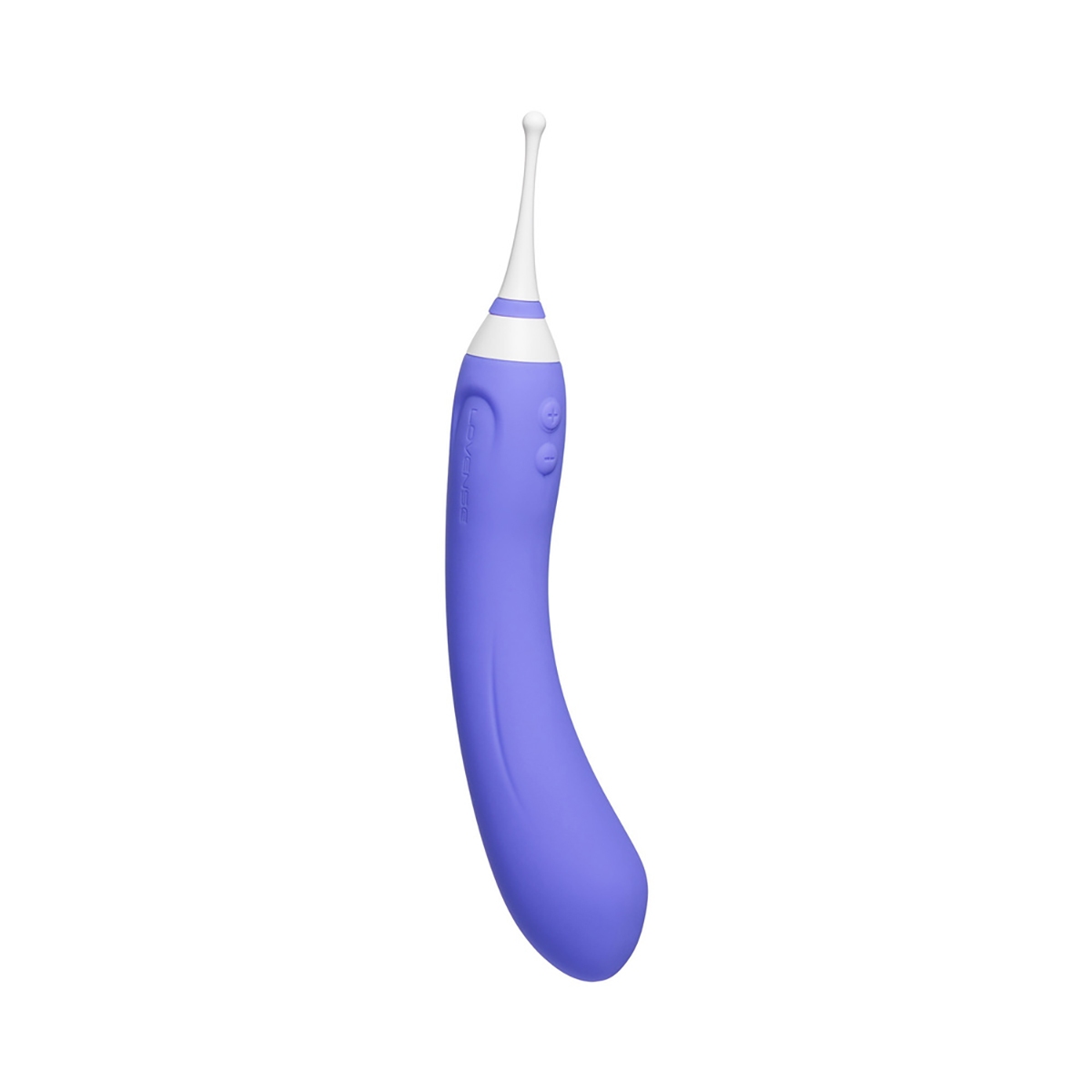 Lovense vibrator Hyphy Dual-End shown in hand for scale