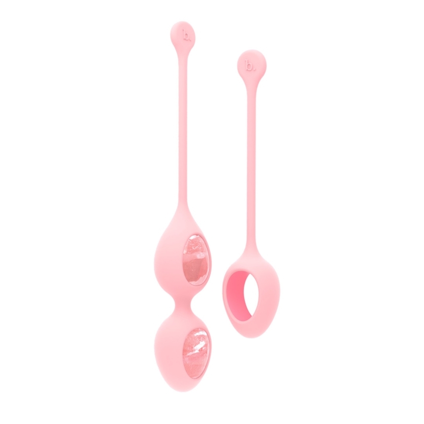 Buy biird yonii 2 piece rose quartz eggs set kegel exercise device for pelvic floor muscle strengthening.