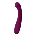 Dame Products vibrator Arc by Dame Plum shown in hand for scale