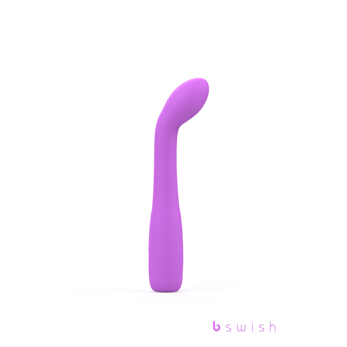 Lavender B Swish vibrator Bgee Deluxe Infinite- Sweet shown in hand for scale