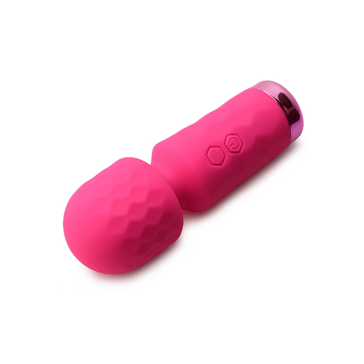 Lifestyle shot featuring the Pink XR Brands vibrator beside the bed