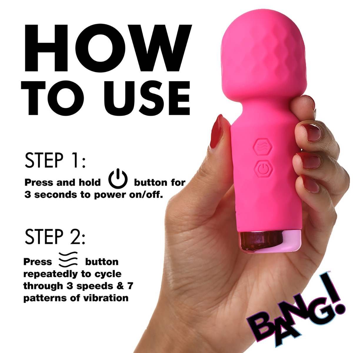 Close-up of the Pink XR Brands vibrator for texture detail