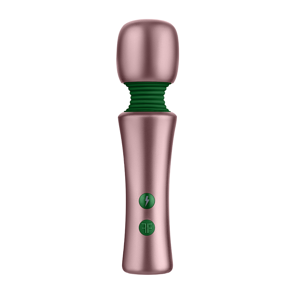 Rose Gold Femme Funn vibrator Bougie Rose shown in hand for scale