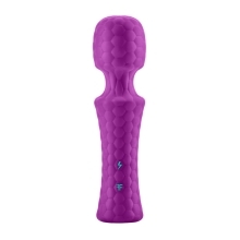 Purple Femme Funn vibrator Ultra Mini shown in hand for scale