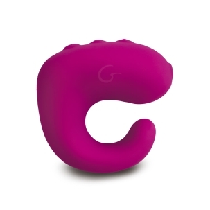 GVibe vibrator Gring XL Sweet Raspberry shown in hand for scale
