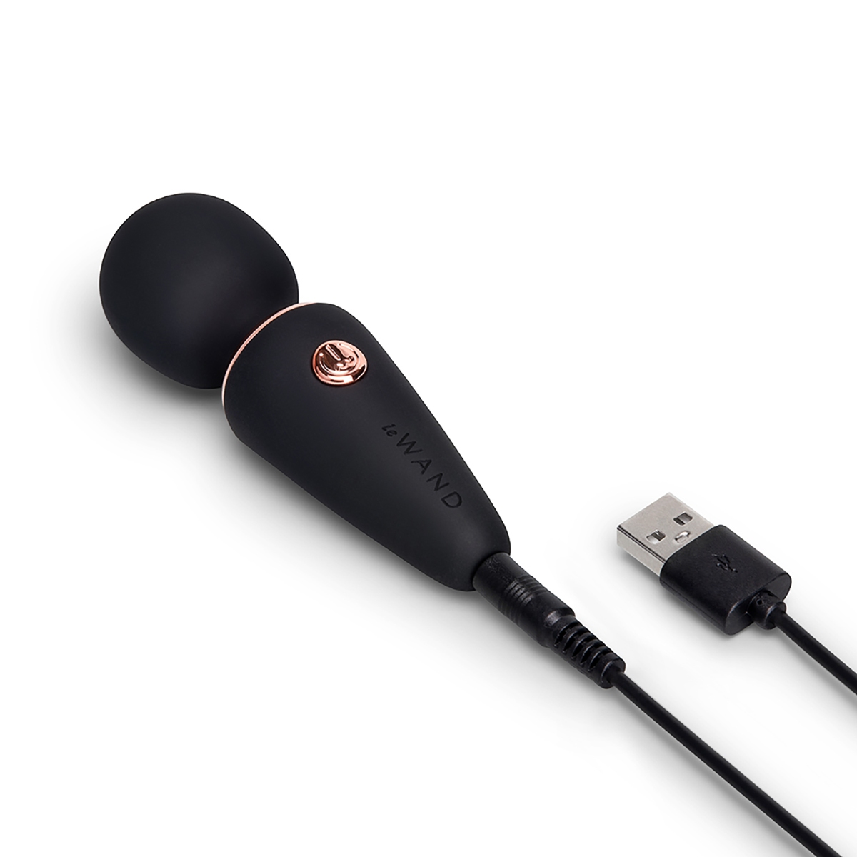 Close-up of the Black Le Wand vibrator for texture detail