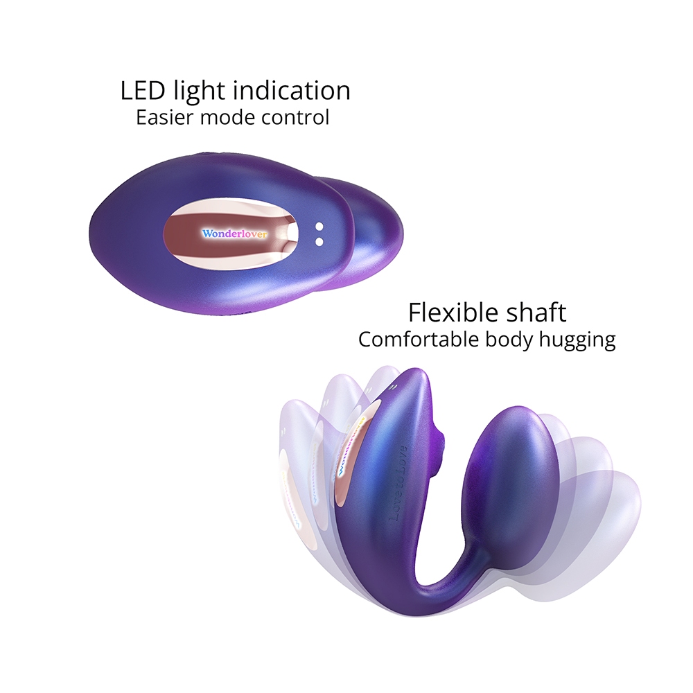Angled view of the W Remote Lovely Planet vibrator designed for intimate use