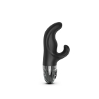 Black Mystim vibrator Hop Hop Bob eStim shown in hand for scale
