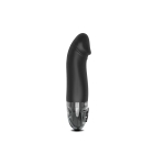 Black Mystim vibrator Real Deal Neal eStim shown in hand for scale