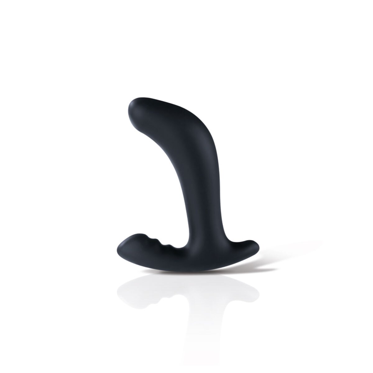 Black Mystim vibrator Twisting Tom E-Stim shown in hand for scale