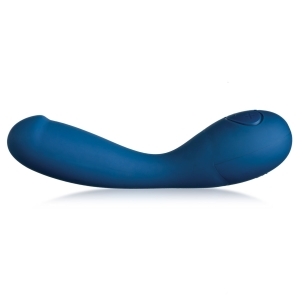 OhMiBod vibrator NEX2 BlueMotion 2nd Gen shown in hand for scale
