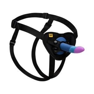 ROMP vibrator Piccolo Pegging Kit shown in hand for scale