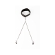 Creative Conceptions vibrator SEI MIO Twin Tweaks Velvet Collar with Nipple Clamps shown in hand for scale