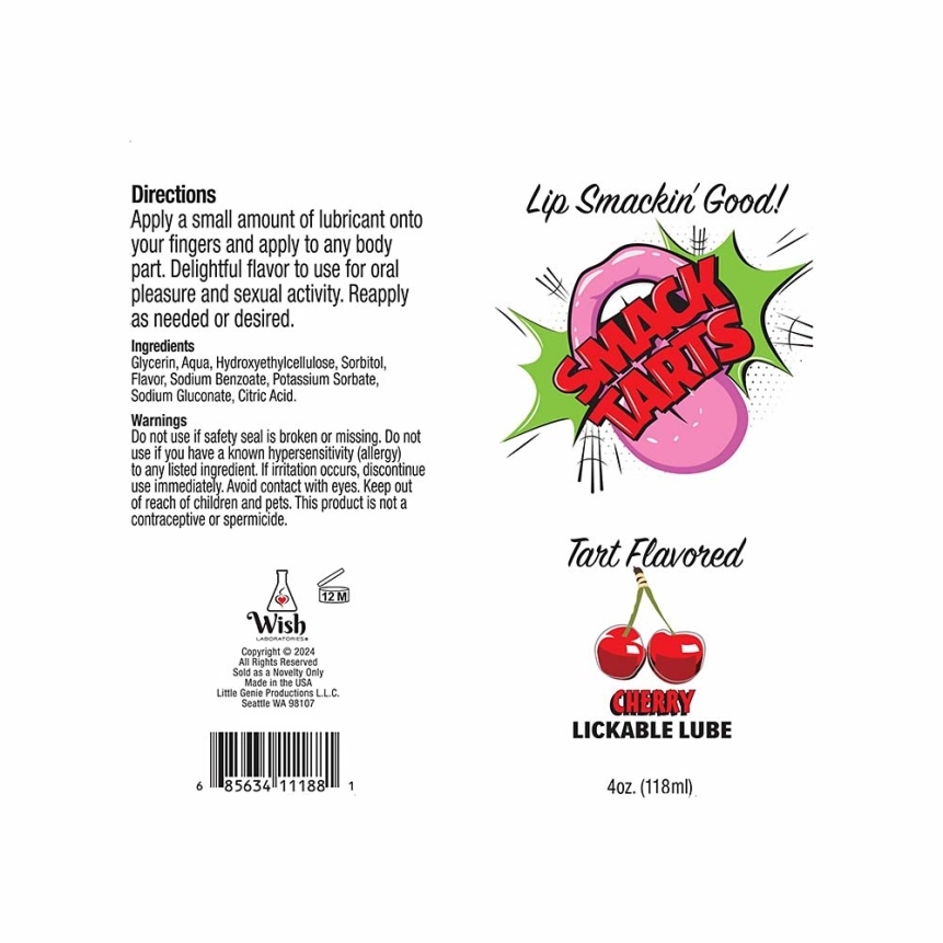 Buy  smack tarts lick sour cherry lube 4oz book for her.