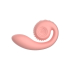 Pink Snail Vibe vibrator Gizi Peachy shown in hand for scale