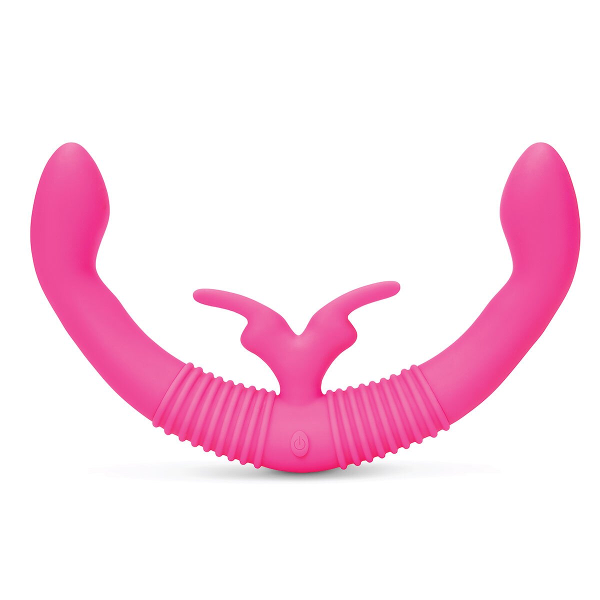Pink Together Vibe vibrator 1.0 shown in hand for scale