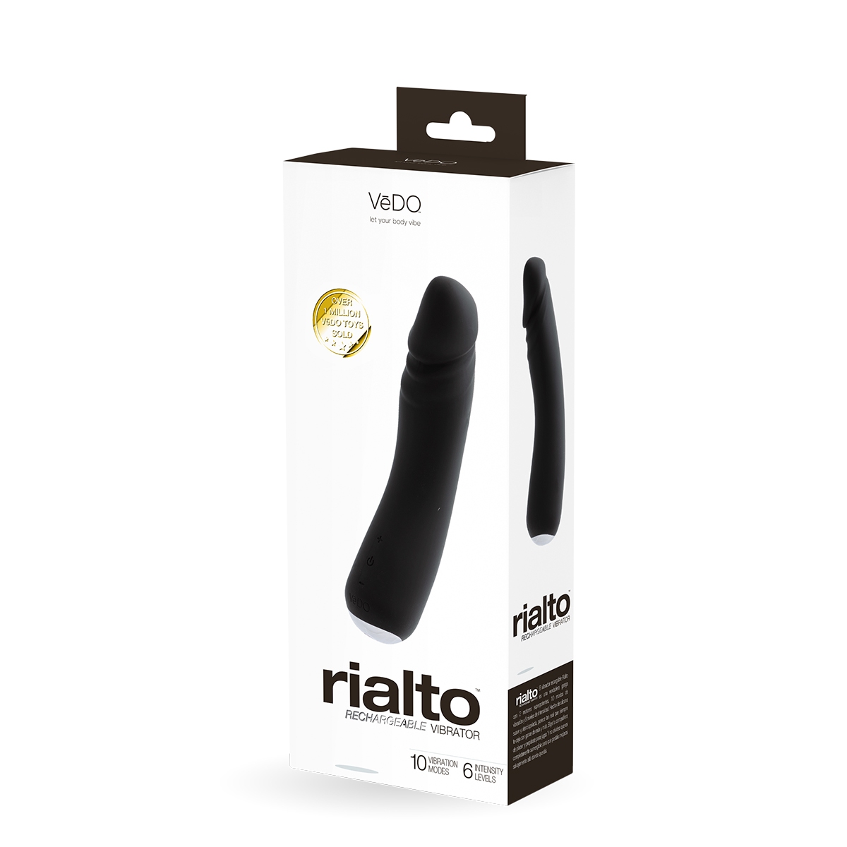 Close-up of the Black VeDO vibrator for texture detail