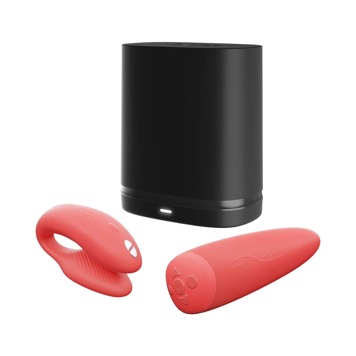 Angled view of the Coral We-Vibe vibrator designed for intimate use